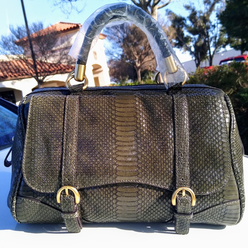 Olive green bowler bag new with tags